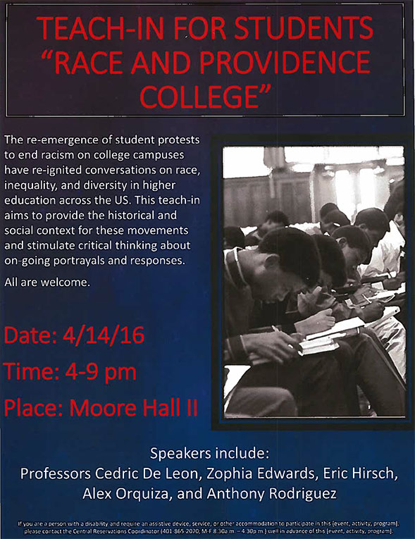 teach-in for students flyer